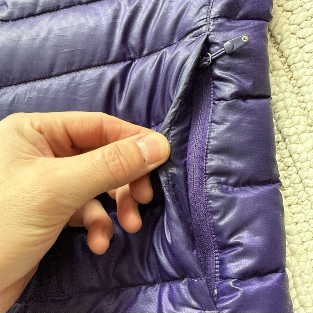 Marmot Down Puffer Vest 800 Fill Full Zip Inside Zip! Packable Womens M Purple - Picture 11 of 16